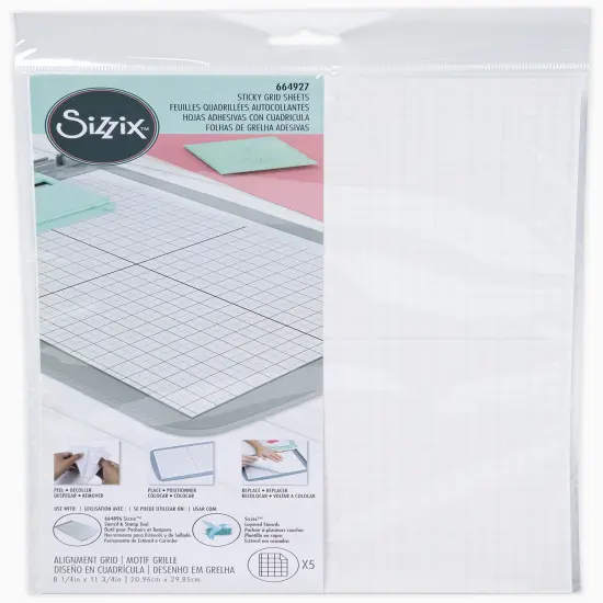 Sizzix Accessory Sticky Grid Sheets 8.25"X11.75"-5 Sheets {1}