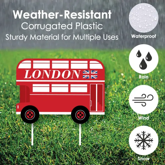 Big Dot of Happiness Cheerio, London - Yard Sign and Outdoor Lawn Decorations - British UK Party Yard Signs - Set of 8 {4}