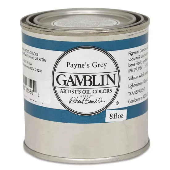 Gamblin Artist's Oil Color - Payne's Grey, 8 oz Can {1}