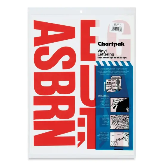 Chartpak Vinyl Letters &ndash; 4&rdquo; Capital Letters, Red {1}