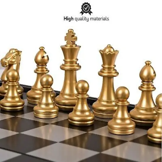 Magnetic Travel Chess Set with Board That Becomes A Storage Compartment {5}