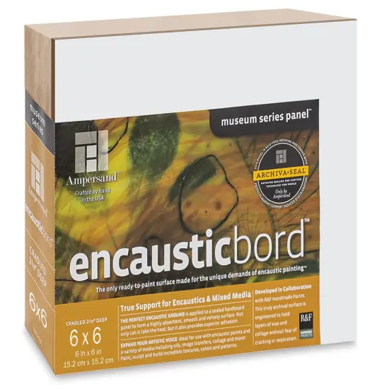 Ampersand Encausticbord - 6" x 6" x 2-1/8", Cradled {1}