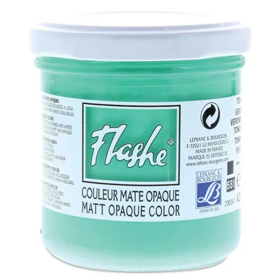 Lefranc & Bourgeois Flashe Vinyl Paint - Veronese Green Shade, 125 ml jar {1}