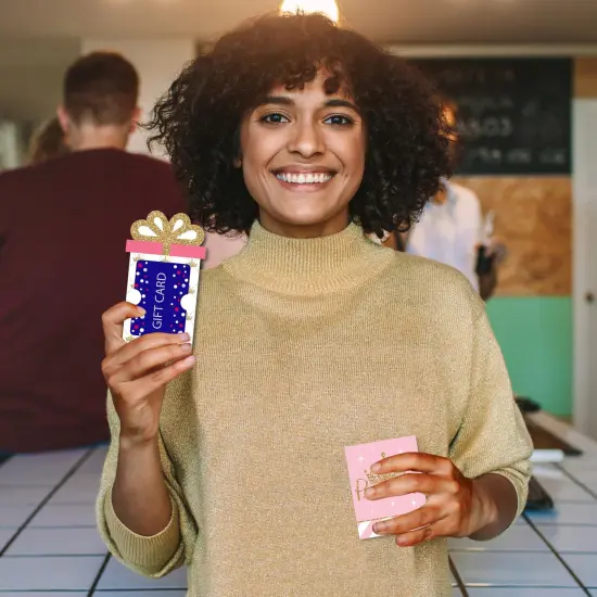 Big Dot of Happiness Little Princess Crown - Pink & Gold Baby Shower or Birthday Party Money & Gift Card Sleeves - Nifty Gifty Card Holders - Set of 8 {3}