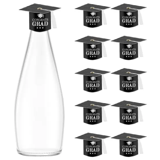 Big Dot of Happiness Graduation Cheers - DIY Grad Cap Graduation Party Bottle Topper Decorations - Set of 20 {1}