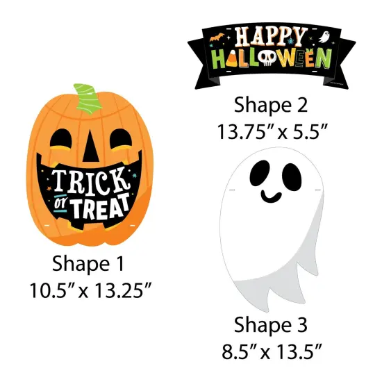 Big Dot of Happiness Jack-O'-Lantern Halloween - Hanging Porch Kids Halloween Party Outdoor Decorations - Front Door Decor - 3 Piece Sign {7}