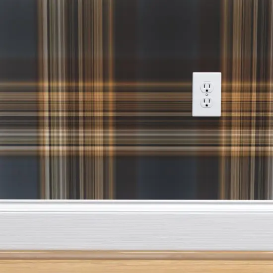 Pre-Pasted Wallpaper 2FT Wide Blue Brown Tartan Traditional English Scottish Masculine Rustic Large Scale Classic Style Elegant Custom Pre-pasted Wallpaper by Spoonflower {4}