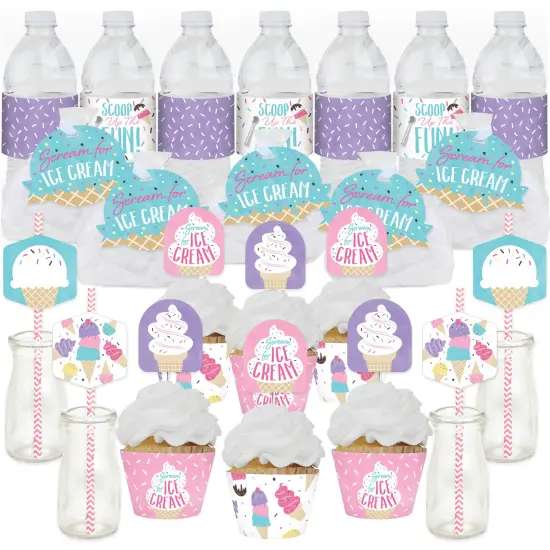 Big Dot of Happiness Scoop Up The Fun - Ice Cream - Sprinkles Party Favors and Cupcake Kit - Fabulous Favor Party Pack - 100 Pieces {1}