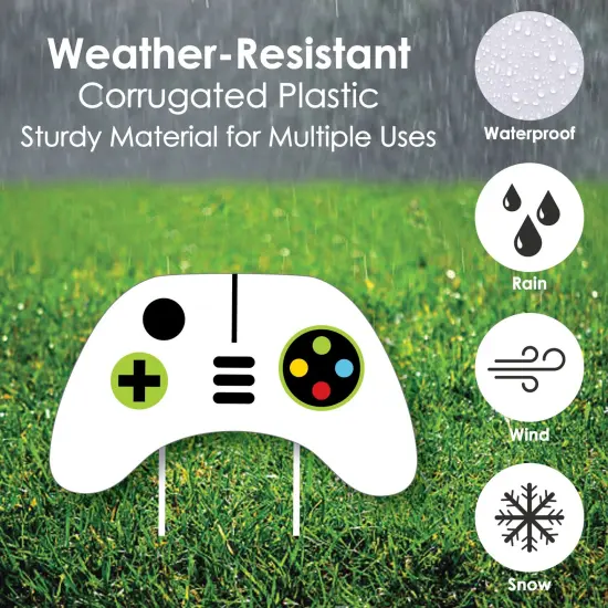 Big Dot of Happiness Game Zone - Game Controller Lawn Decorations - Outdoor Pixel Video Game Party or Birthday Party Yard Decorations - 10 Piece {6}