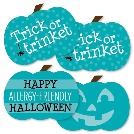 Big Dot of Happiness Teal Pumpkin - Decorations DIY Halloween Allergy Friendly Trick or Trinket Essentials - Set of 20 {3}