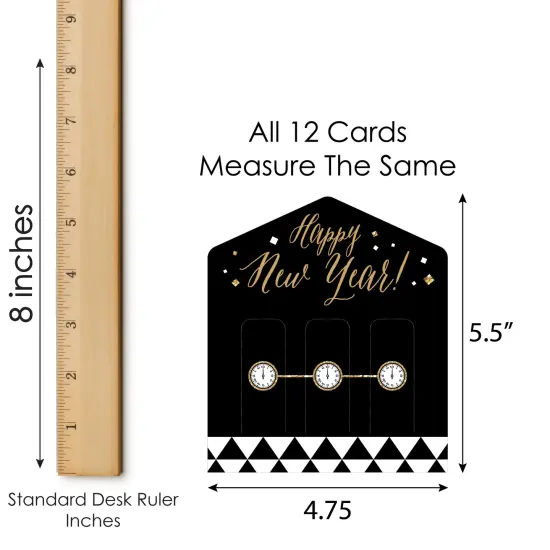 Big Dot of Happiness New Year&rsquo;s Eve - Gold - New Years Eve Party Game Pickle Cards - Pull Tabs 3-in-a-Row - Set of 12 {7}