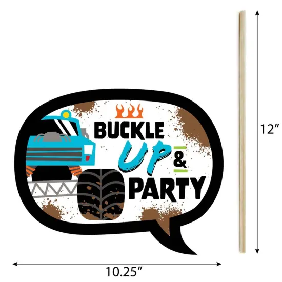 Big Dot of Happiness Funny Smash and Crash - Monster Truck - Boy Birthday Party Photo Booth Props Kit - 10 Piece {6}