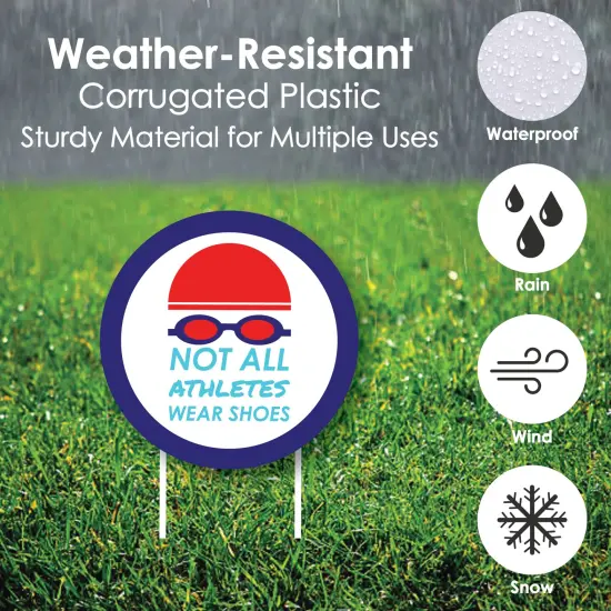 Big Dot of Happiness Making Waves - Swim Team - Yard Sign & Outdoor Lawn Decorations - Swimming Party or Birthday Party Yard Signs - Set of 8 {4}