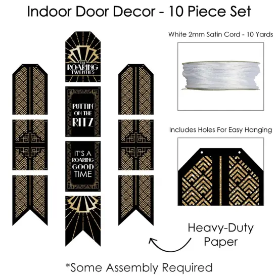 Big Dot of Happiness Roaring 20's - Hanging Vertical Paper Door Banners - 1920s Art Deco Jazz Party Wall Decoration Kit - Indoor Door Decor {6}