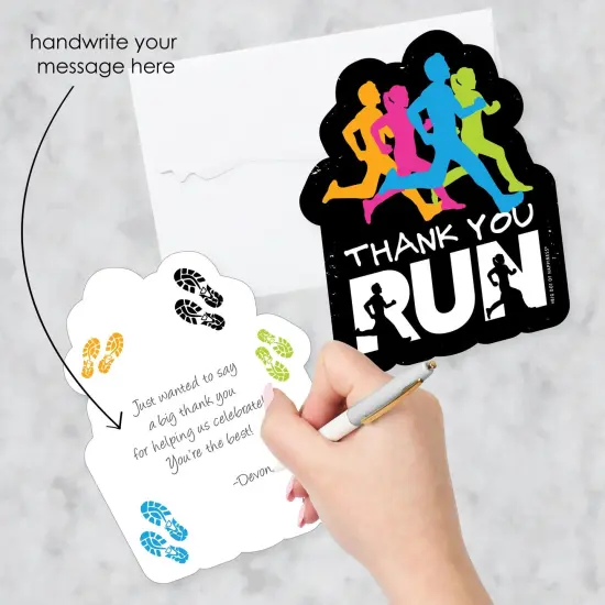 Big Dot of Happiness Set The Pace - Running - Shaped Thank You Cards - Track, Cross Country or Marathon Thank You Note Cards & Envelopes - Set of 12 {3}