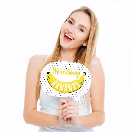 Big Dot of Happiness Funny Let's Go Bananas - Tropical Party Photo Booth Props Kit - 10 Piece {3}