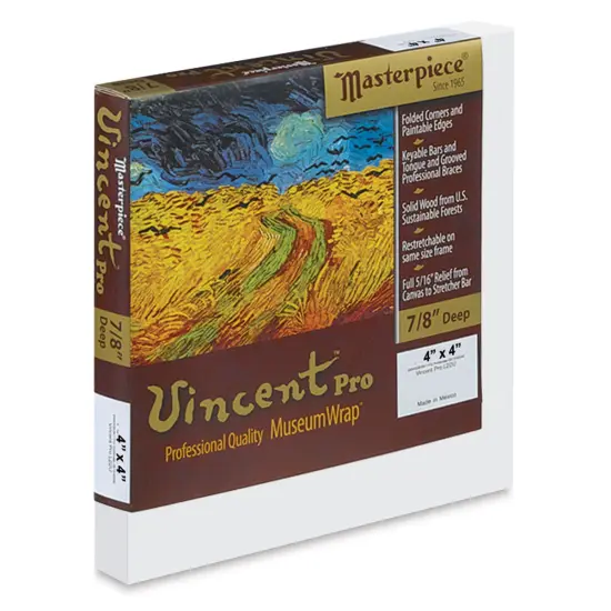 Masterpiece Vincent Pro Artfix Linen Canvas - 4" x 4", Acrylic Primed {1}