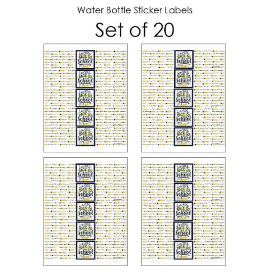 Big Dot of Happiness Back to School - First Day of School Classroom Decorations and Water Bottle Sticker Labels - Set of 20 {4}