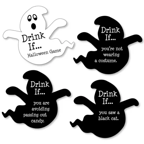 Big Dot of Happiness Drink If Game - Spooky Ghost - Halloween Party Game - 24 Count {1}