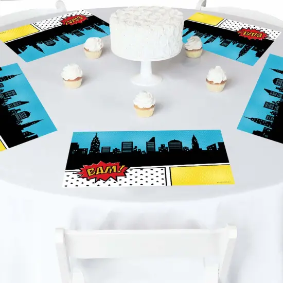Big Dot of Happiness Bam Superhero - Party Table Decorations - Baby Shower or Birthday Party Placemats - Set of 16 {3}