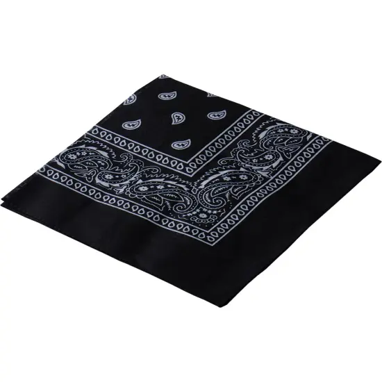 12 Black Cowboy Cowgirl Western Bandana Head Scarf Costume Accessory {1}