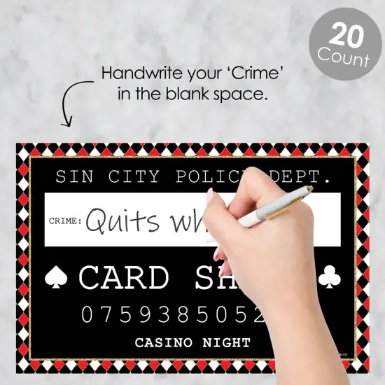 Big Dot of Happiness Las Vegas - Party Mug Shots - Photo Booth Props Casino Party Mugshot Signs - 20 Count {3}