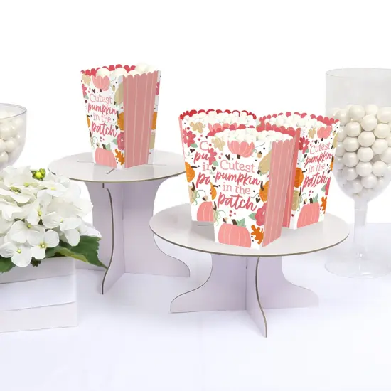 Big Dot of Happiness Girl Little Pumpkin - Fall Birthday Party or Baby Shower Favor Popcorn Treat Boxes - Set of 12 {4}