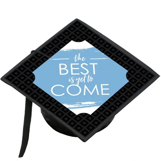 Big Dot of Happiness Light Blue Grad - Best is Yet to Come - Light Blue Graduation Cap Decorations Kit - Grad Cap Cover {1}