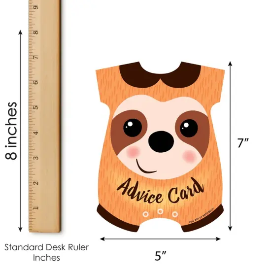 Big Dot of Happiness Let's Hang - Sloth - Baby Bodysuit Wish Card Baby Shower Activities - Shaped Advice Cards Game - Set of 20 {6}