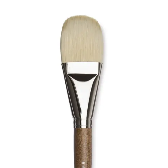 Winsor & Newton Artists' Oil Synthetic Hog Brush - Filbert, Size 20, Long Handle {1}