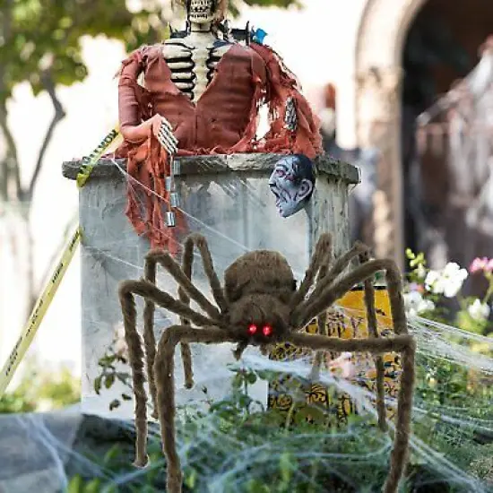 Big Mo's Toys Creepy Spider - Hairy Real Look Tarantula Spider with Red LED Eyes - 1 Piece {5}