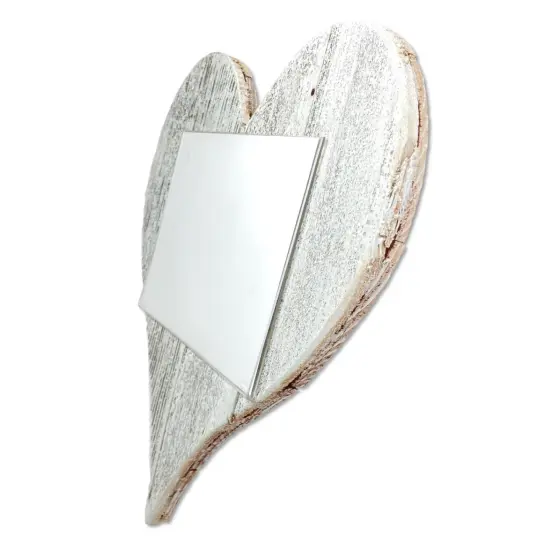 Rustic Farmhouse 12" Wood Heart with 5" x 7" Transparent Acrylic Photo Holder White {3}