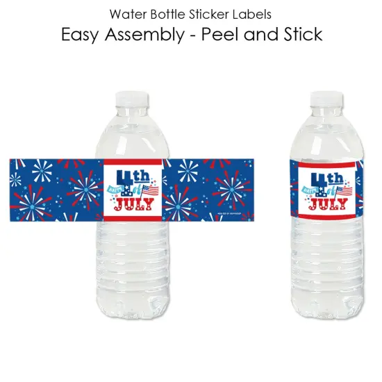 Big Dot of Happiness Firecracker 4th of July -Party Water Bottle Sticker Labels - Set of 20 {3}