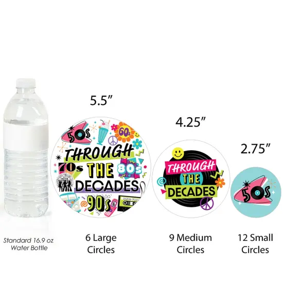 Big Dot of Happiness Through the Decades - 50s, 60s, 70s, 80s, and 90s Party Giant Circle Confetti - Party Decorations - Large Confetti 27 Count {4}