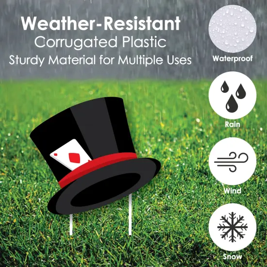 Big Dot of Happiness Ta-Da, Magic Show - Yard Sign and Outdoor Lawn Decorations - Magical Birthday Party Yard Signs - Set of 8 {4}