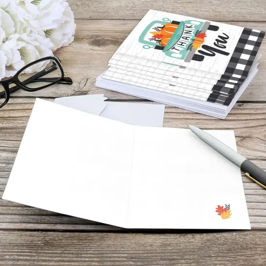 Big Dot of Happiness Happy Fall Truck - Harvest Pumpkin Party Thank You Cards (8 count) {6}