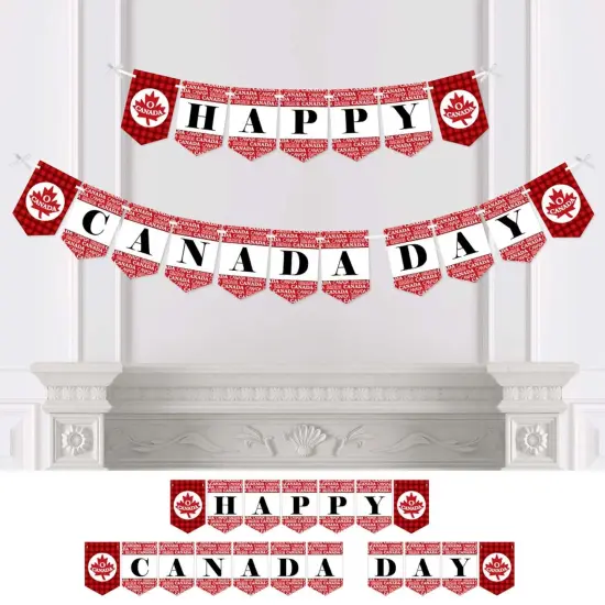 Big Dot of Happiness Canada Day - Canadian Party Bunting Banner - Party Decorations - Happy Canada Day {1}