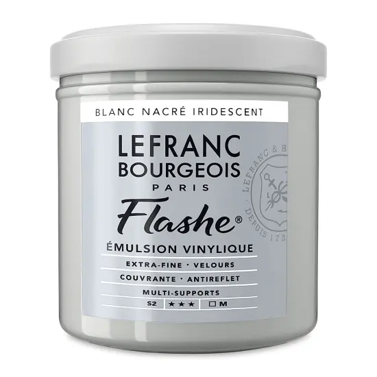 Lefranc & Bourgeois Flashe Vinyl Paint -Iridescent Pearl White, 125 ml jar {1}