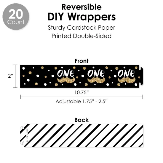 Big Dot of Happiness 1st Birthday Little Mr. Onederful - Boy First Birthday Party Favors and Cupcake Kit - Fabulous Favor Party Pack - 100 Pieces {4}