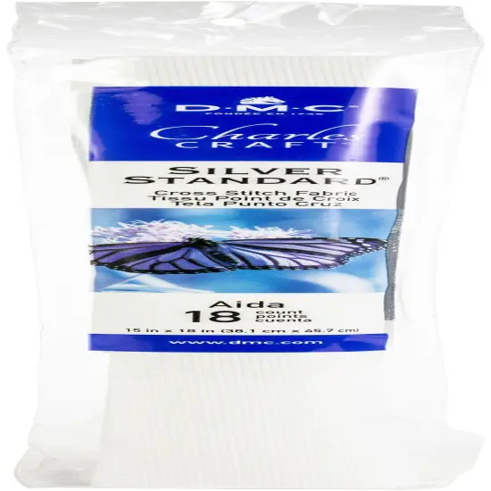 Multipack of 24 - Charles Craft Silver Label Aida 18 Count 15"X18" Soft Tube-White {2}