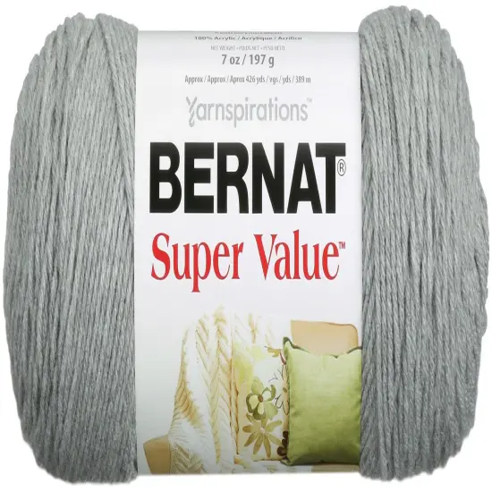 Bernat Super Value Soft Gray Yarn - 3 Pack of 198g/7oz - Acrylic - 4 Medium (Worsted) - 426 Yards - Knitting/Crochet {2}