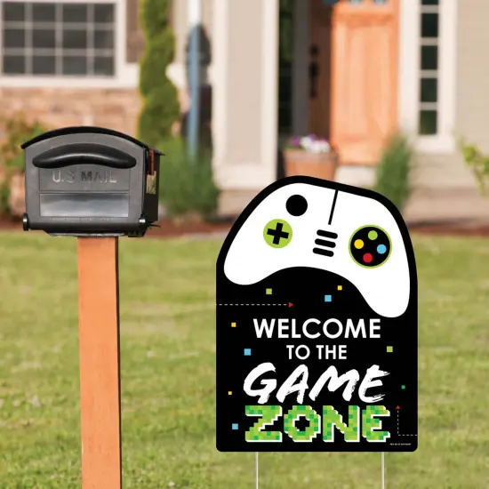 Big Dot of Happiness Game Zone - Party Decorations - Pixel Video Game Party or Birthday Party Welcome Yard Sign {3}