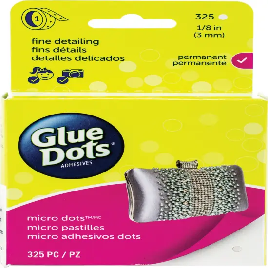 Glue Dots Micro Dots Roll-Clear-.125" 325pcs {1}