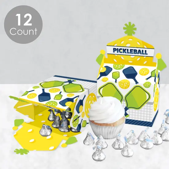 Big Dot of Happiness Let&rsquo;s Rally - Pickleball - Treat Box Party Favors - Birthday or Retirement Party Goodie Gable Boxes - Set of 12 {4}