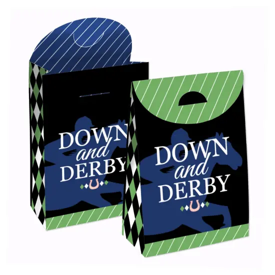 Big Dot of Happiness Kentucky Horse Derby - Horse Race Gift Favor Bags - Party Goodie Boxes - Set of 12 {1}