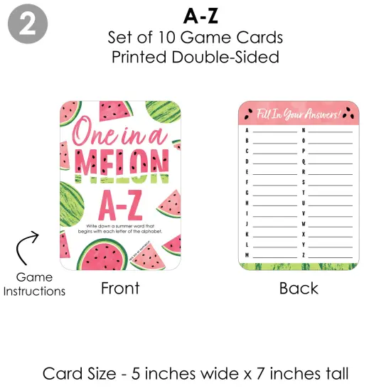 Big Dot of Happiness Sweet Watermelon - 4 Fruit Party Games - 10 Cards Each - Gamerific Bundle {7}