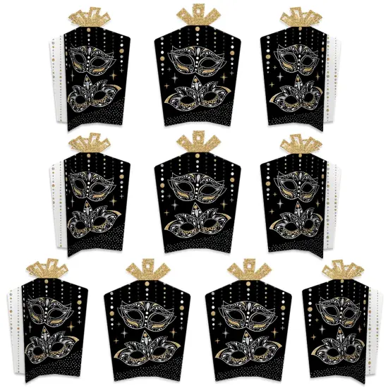Big Dot of Happiness Masquerade - Table Decorations - Carnival Mask Party Fold and Flare Centerpieces - 10 Count {1}