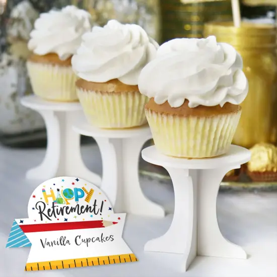 Big Dot of Happiness Teacher Retirement - Happy Retirement Party Tent Buffet Card - Table Setting Name Place Cards - Set of 24 {6}