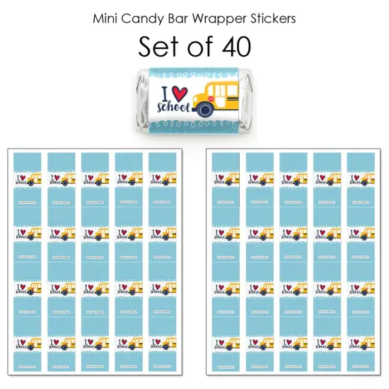 Big Dot of Happiness Back to School - Mini Candy Bar Wrapper Stickers - First Day of School Classroom Decorations Small Favors - 40 Count {4}