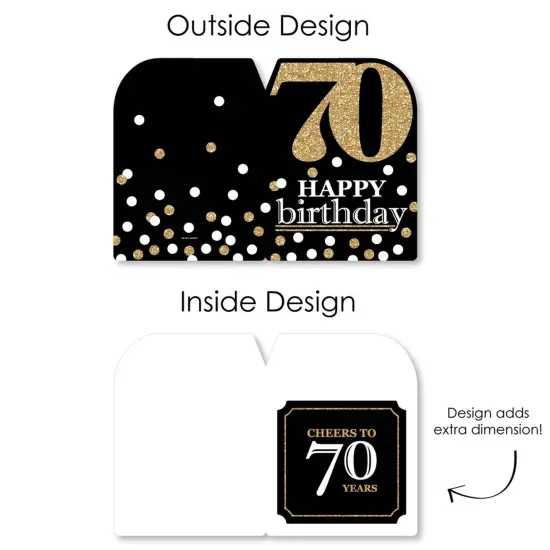 Big Dot of Happiness Adult 70th Birthday - Gold - Happy Birthday Giant Greeting Card - Big Shaped Jumborific Card {7}